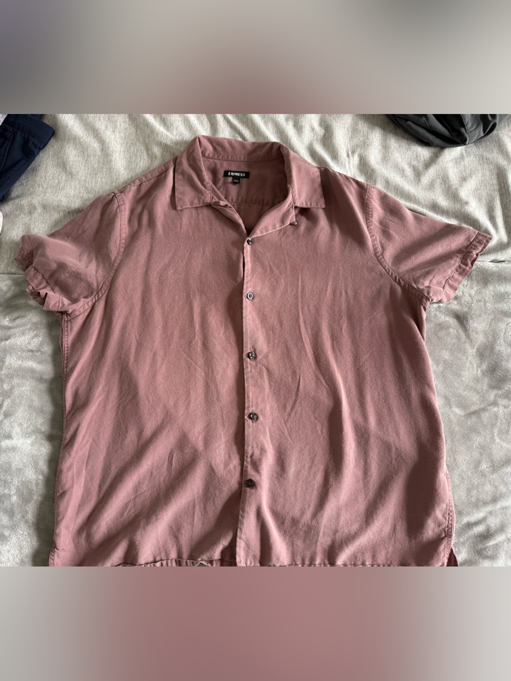 Express Men's Short Sleeve Button-Up Shirt - Dusty Rose
